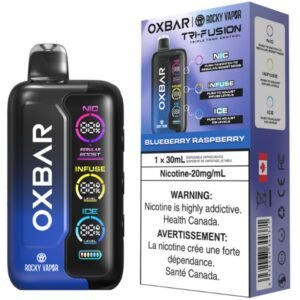 rocky vapor oxbar tri fusion disposable vape blueberry raspberry