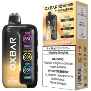 rocky vapor oxbar tri fusion disposable vape coconut ice