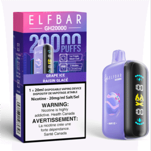 elf bar gh20000 disposable vape grape ice
