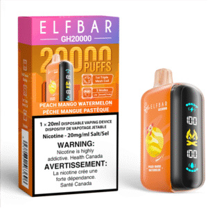 elf bar gh20000 disposable vape peach mango watermelon