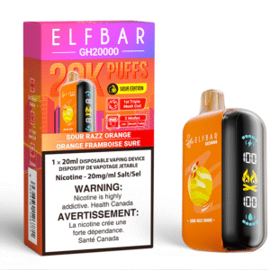 elf bar gh20000 disposable vape sour razz orange