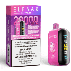 elf bar gh20000 disposable vape straw watermelon glubble