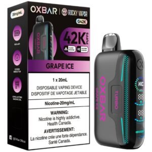 rocky vapor oxbar g42k disposable vape grape ice