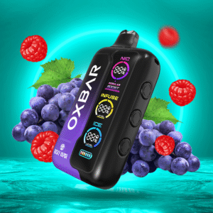 rocky vapor oxbar tri fusion disposable vape grape raspberry