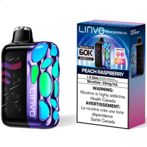 linvo rave 60000 pro disposable vape peach raspberry