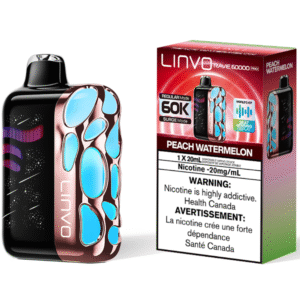 linvo rave 60000 pro disposable vape peach watermelon