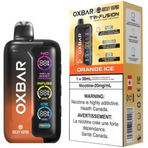 rocky vapor oxbar tri fusion disposable vape orange ice
