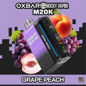 rocky vapor oxbar m20k disposable vape grape peach