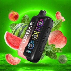 rocky vapor oxbar tri fusion disposable vape peach watermelon ice