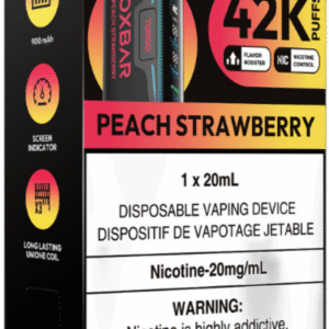 rocky vapor oxbar g42k disposable vape peach strawberry