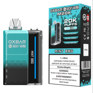 rocky vapor oxbar m20k disposable vape mint bbg