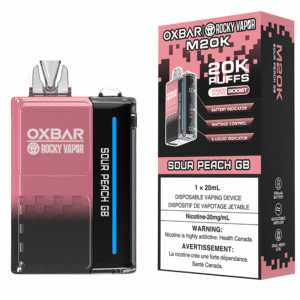 rocky vapor oxbar m20k disposable vape sour peach gb