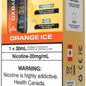 rocky vapor oxbar tri fusion disposable vape orange ice