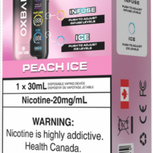 rocky vapor oxbar tri fusion disposable vape peach ice