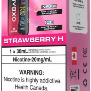 rocky vapor oxbar tri fusion disposable vape strawberry h