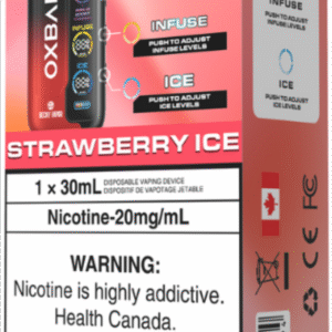 rocky vapor oxbar tri fusion disposable vape strawberry ice
