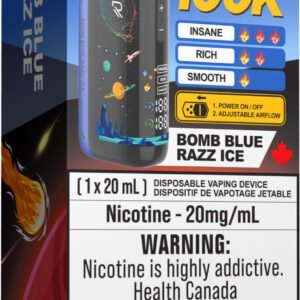 rufpuf ripper xxx 100k disposable vape bomb blue razz ice