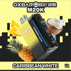 rocky vapor oxbar m20k disposable vape caribbean white