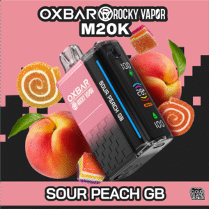 rocky vapor oxbar m20k disposable vape sour peach gb