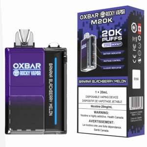 rocky vapor oxbar m20k disposable vape banana blackberry melon