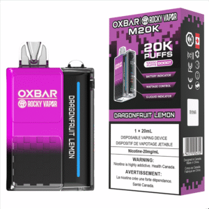 rocky vapor oxbar m20k disposable vape dragonfruit lemon