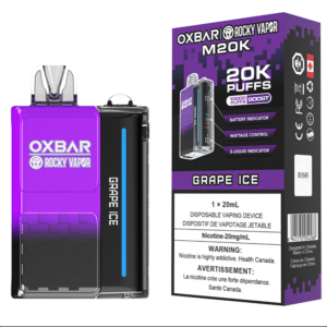 rocky vapor oxbar m20k disposable vape grape ice