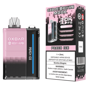 rocky vapor oxbar m20k disposable vape peach ice