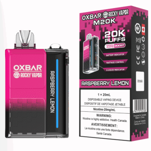 rocky vapor oxbar m20k disposable vape raspberry lemon
