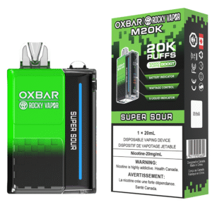 rocky vapor oxbar m20k disposable vape super sour