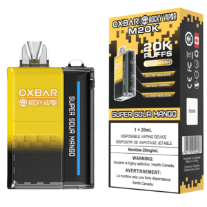 rocky vapor oxbar m20k disposable vape super sour mango