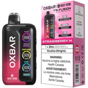 rocky vapor oxbar tri fusion disposable vape strawberry h