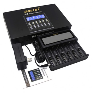 golisi s6 smart charger with lcd screen (6 bay)