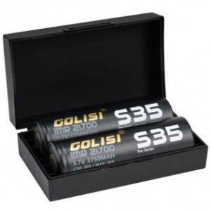 golisi s35 21700 3750mah 40a max batteries with case (2pcs/pack)