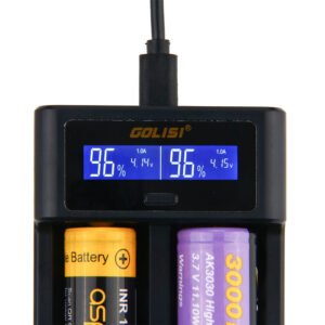 golisi i2 smart usb charger with lcd screen (2 bay)