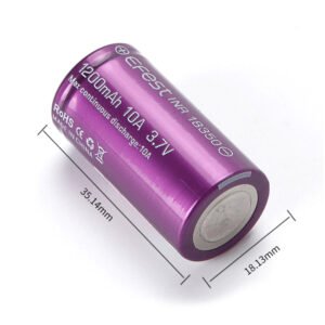 efest 18350 10a 1200mah flat top rechargeable li lion battery (1pc/pack)