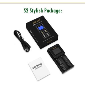 golisi s2 smart charger with lcd screen (2 bay)